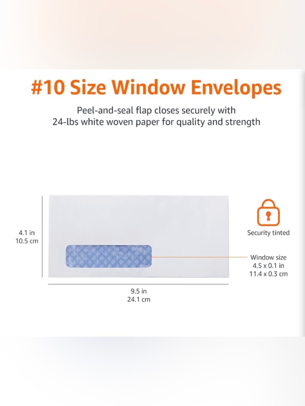125 x #10 Self-Seal White Business Envelopes with Left Window - 4 1⁄8 x 9 1⁄2"